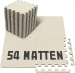 Soontrans Bodenschutzmatte Fitness 54 Stück, Puzzlematte Boden 30.5x30.5x1cm, Bodenmatte Fitness, Matten Fitnessraum, Schutzmatten, Sportmatte Fitnessmatte rutschfest, Trainingsmatte(Beige)