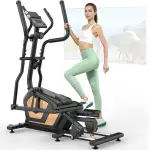 Crosstrainer für Zuhause, 3-in-1 Magnetischer Crosstrainer mit 16 Widerstandsstufen, Ultraleise Ellipsentrainer mit 10kg Schwungrad, 45cm Schrittlänge, App kompatibel, Belastbar bis 150 kg