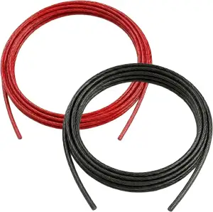 Springseil Speed Rope mit Trainings-eBook + Ersatzkabel | 2 verstellbare Stahlseile, Profi Kugell...