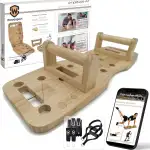 Air – Premium Liegestützbrett (Push up Board) aus Kiefernholz für Home gym – 65 cm Familiengröße – Klappbar & robust – inkl. resistance bands + 30-in-1 Trainingsanleitung