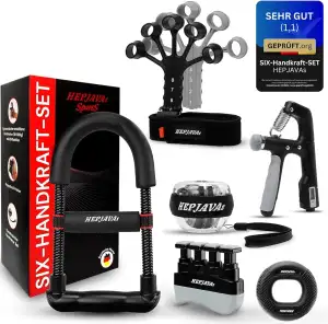 6-in-1 Handtrainer Set – Griffkraft & Unterarmtrainer mit einstellbarem Widersta
