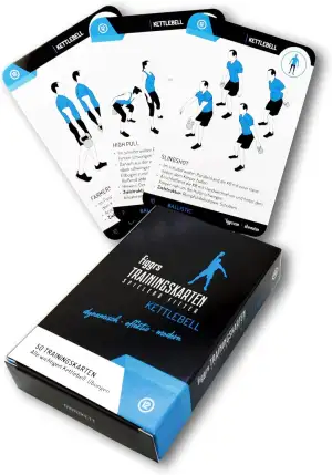 figgrs® Kettlebell - 57 Trainingskarten mit 50 Fitness Kugelhantel Übungen für d