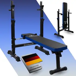Hantelbank mit Ablage, Verstellbare Höhe & Klappbar, Schwerlast Gewichtheben, Heimtraining, Home Gym, Dip-Station, Fitnessstudio, Multifunktion Trainingsbank