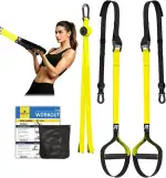 RHINOSPORT Schlingentrainer Sling Trainer Set mit Türanker Einstellbar Fitness Zuhause Suspension - geeignet für unterwegs und für das Training im Innen- und Außenbereich