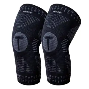 Teylam Kniebandage für Männer/Damen 2er set, Medizinisches knieschoner für Meniskusriss, Arthritis, ACL, Kompression bandage knie für Basketball, Volleyball, Yoga, Laufen, Rechts & links Bein tragbar