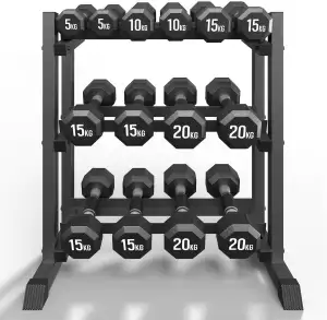 Hantelständer mit 3 Ebenen, 500 kg Kapazität, verstellbar, für das Fitnessstudio