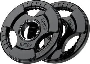 PhysKcal Olympische Hantelscheiben | Ø50 mm Bohrung | Hochwertiges Gummi-Finish | Hantelscheiben für Krafttraining | Robuste Gusseisen-Kern Gewichte Set für Langhantel - 1,25-25kg