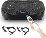 Vibrationsplatte für Zuhause - Rüttelplatte mit 120 Stufen & 5 Modi, mit Widerstandsbändern & Fernbedienung, für Fettverbrennung Muskelaufbau Figurformung ideal für Zuhause Home Gym