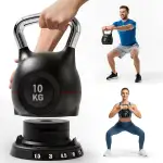 LIFERUN Kettlebell Verstellbare Hanteln Set 7 in 1 Kugelhantel für Home Gym Gewicht Hantel Set mit 6 Stück Gewichtsscheiben Fitnessgeräte für Zuhause