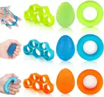Handtrainer Fingertrainer Ball Set, 9 Stück Griffkrafttrainer Ergotherapie Stressball, Handgriff Trainer Griffbälle, Hand Trainingsgerät Silikon zur Stärkung der Finger und Unterarme