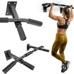 TREX SPORT Klimmzugstange zur Wandmontage TX-030PB | 6 rutschfeste Schaumstoff Griffe, Öse für Bo...