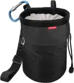 MoKo Chalkbag, Kordelzug Magnesiabeutel Klettern Bouldern Chalk Bag mit Einstellbar Gurt & Reißverschlusstasche & Karabinerclip für Klettern Gewichtheben Gymnastik Crossfit