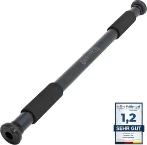 SPORTINATOR® Klimmzugstange zum Einspannen im Türrahmen, für dein Home-Gym. Länge 60–102 cm, komp...