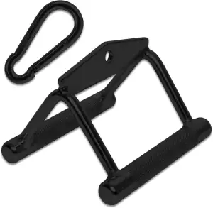 C.P. Sports Verschiedene Griffe schwarz mit Karabinerhaken 8 mm | Stahl massiv, für Zugübungen an Kraftstation/Kabelzugturm | für Bodybuilding, Kraftsport, Fitness