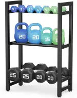 Verstellbarer Dreistöckiger Hantelständer 50cm Adjustable Kurzhantelständer 3 Ebenen Hantelablage (Ohne Hanteln)