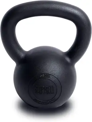SUPRFIT Econ Kettlebells - Pulverbeschichtete Kugelhantel aus Gusseisen für Kraft- & Crosstraining - Ideal zum Reißen, Stoßen & Drücken, Perfekt als Kettlebell Set, Gewicht: 4-48kg, Schwarz lackiert