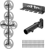 Kipika Gym Organizer Set Wandmontiertes Hantelscheiben-Aufbewahrungsregal Langhantel-Aufbewahrungsregal mit T-Stange, Reihe, Landminen-Plattform-Befestigung, langlebige