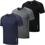 ZENGVEE 3er Pack Sport Tshirts Herren Funktionsshirt Schnelltrocknend Atmungsaktive Fitness Trainingsshirt Herren Laufshirt Kurzarm
