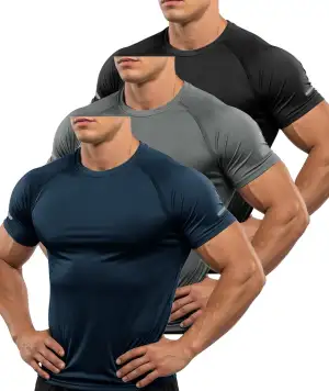 ZITY 3er Pack T-Shirts Herren Sportshirt Kurzarm Sommer T-Shirts Männer Leicht F