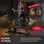 Sportstech sCross, Crosstrainer für Zuhause, Ellipsentrainer Stepper für Zuhause mit 32 Widerstandsstufen, Knob-Display, Steigung, Tablethalterung, bis 150 kg, 23 kg Schwungrad, 48 cm Schrittlänge