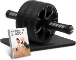 NEOLYMP Bauchtrainer für Zuhause mit Knieauflagen Matte und Bauchroller Videoübungen - Bauchmuskeltrainer, Ab Roller, Bauchtrainer Roller, Coremaster Trainingsgerät