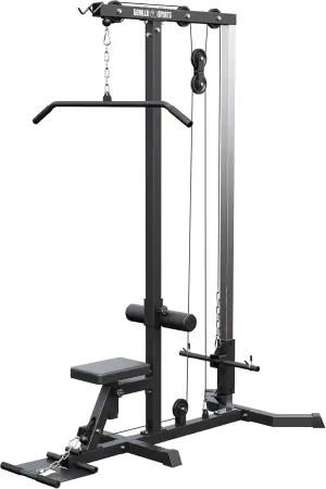 GORILLA SPORTS® Latzugstation - Verstellbar, inkl. Trizepsstange und Latzugstang