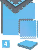 eyepower Extra dick: 2cm Fitnessmatte - 4er Set 50x50cm Bodenschutzmatte Gym Matte - Unterlegmatt...