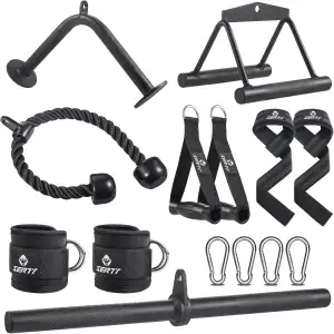 Workout Cable Machine Attachment for Home Gym, SERTT LAT Pulldown Attachments, C