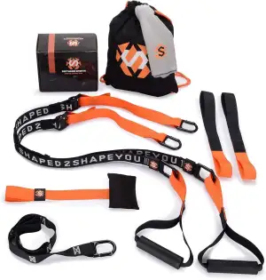 Premium Sling Trainer Set V.2026 Suspension Trainer mit Handtuch, Rucksackbeutel und Trainingsbuch - Schlingentrainer für Functional Training mit Türanker + Qualitätszertifikat