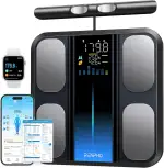 RENPHO Körperfettwaage mit Handsensoren, Personenwaage mit körperfett, Smart Waage mit App für Körperfett, Muskelmasse, BMI, Präzisionswaage bis 180kg/400 lbst, MorphoScan Base