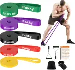 Fokky Fitnessbänder Widerstandsbänder mit 5 Stufen, Resistance Bands mit Türanker, 2*Griffen, Übu...