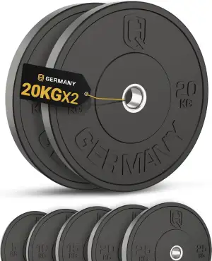 HQ Germany® Hantelscheiben 50mm [Set/Paar 5-25kg] - Training Vollgummi Bumper Pl