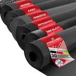 Floordirekt Gummimatte Meterware - Gummiläufer in vielen Strukturen - Antirutschmatte - Bodenbelag (Flachnoppen, 100x100 cm)