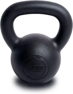 SUPRFIT Econ Kettlebells - Pulverbeschichtete Kugelhantel aus Gusseisen für Kraft- & Crosstraining - Ideal zum Reißen, Stoßen & Drücken, Perfekt als Kettlebell Set, Gewicht: 4-48kg, Schwarz lackiert