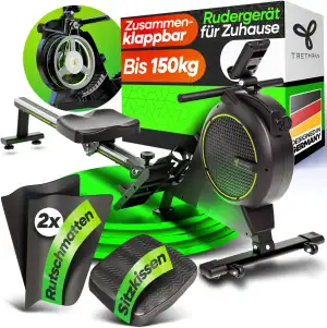 NEU Tretmann Rudergerät für Zuhause Set - extra leise- [Wirbelstrombremse2.0] bi