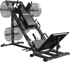 Beinpresse Hack Squat Kombigerät mit Linearführung – 45° Unterkörpertraining mit Gewichtsablage f...