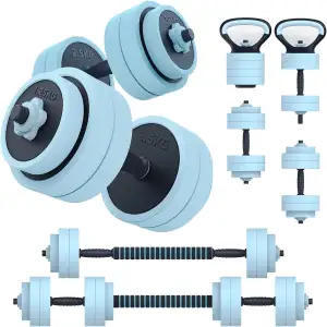PASYOU Hantelset Verstellbar 20kg 4 in 1 Hanteln Set,Liegestütze & Kettlebell,Dumbbell Set mit Verbindungsrohr, Kurzhantel & Langhantel für Heimfitness