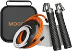 Profi Gewichtsspringseil Erwachsene – Verstellbares Fitnessseil mit 3 Seilen (1/5LB,1/4LB,1/2LB), Ledergriffen & Gewichtssteigerung für Fettverbrennung, Home-Gym, Boxtraining