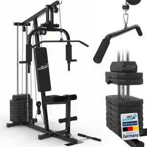ArtSport Kraftstation ProfiGym 2000 mit Latzug- & Butterflystange, Seilzug & Bei