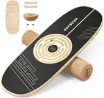 HAPBEAR Labyrinth Balance Board für Erwachsene – 6-in-1 Surfin Balance Board Set mit Korkrolle & Halbkugel, Einstellbare Magnetstopper für Core, Gleichgewicht & Reha, Zuhause, Büro & Fitness