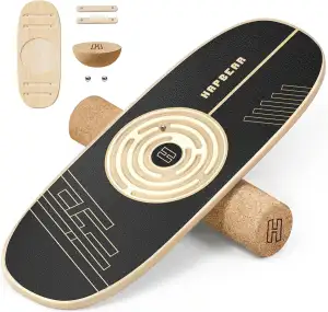 HAPBEAR Labyrinth Balance Board für Erwachsene – 6-in-1 Surfin Balance Board Set mit Korkrolle & Halbkugel, Einstellbare Magnetstopper für Core, Gleichgewicht & Reha, Zuhause, Büro & Fitness