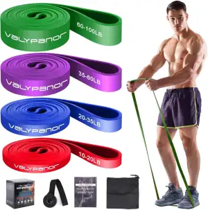 Widerstandsbänder mit Fitnessbänder 4 Stufen, Resistance Bands mit widerstandsband für Krafttraining,Stretching,Calisthenics,Cross-Fitness,Pilates,Yoga,inklusive Türanker-Aufbewahrungstasche