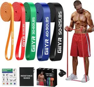 fitnessbänder Widerstandsbänder mit 5 Stufen,Resistance Bands für Männer und Frauen,Fitnessband Set Trainingsbänder für Yoga, Pilates, Training,Klimmzughilfe, Krafttraining