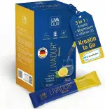 LIVADUR® Kreatin Monohydrat Sticks mit Creavitalis® – Muskelschutz & Regeneration mit Magnesium & Vitamin D3 • 30 Portionen • Vegan, Zuckerfrei • Muskelaufbau & Energie • Made in Germany