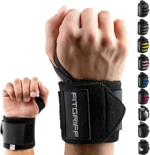 FITGRIFF® Handgelenk Bandagen [Wrist Wraps] 45cm Handgelenkbandage für Fitness, 
