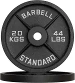 Gusseisen Hantelscheiben Set, 10kg, 15kg, 20kg Hantel Set für 50mm Olympia Gewichte Hantel Bar, Metall Hantelscheiben für Gewichtheben und Hip Thrust, Hantelscheiben für Home Gym