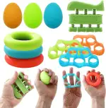 10 Stück Handtrainer Fingertrainer,Eiförmige Griffbälle Drei Widerstandsstufen Handtrainer zur Verbesserung der Griffstärke beim Klettern, Gitarre und Klavier