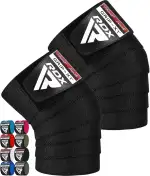RDX Kniebandagen Krafttraining Fitness, Genehmigt IPL USPA, 200CM Lang Elastisch Knee Wraps Paar Mit Klettverschluss, Kreuzheben Bodybuilding Gewichtheben Kraftsport Powerlifting, Damen Männer