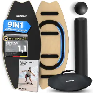 NEOLYMP Balance Board Holz – Gleichgewichtstrainer für Erwachsene & Kinder – rut