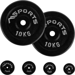 MSPORTS Hantelscheiben Paar Professional aus 100% Gusseisen 5-30 kg Hantel